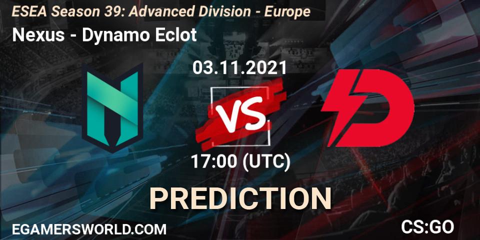 Nexus - Dynamo Eclot: Maç tahminleri. 03.11.2021 at 17:00, Counter-Strike (CS2), ESEA Season 39: Advanced Division - Europe