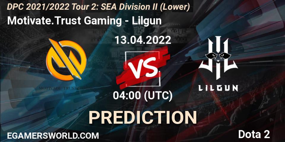 Motivate.Trust Gaming - Lilgun: Maç tahminleri. 13.04.2022 at 04:01, Dota 2, DPC 2021/2022 Tour 2: SEA Division II (Lower)