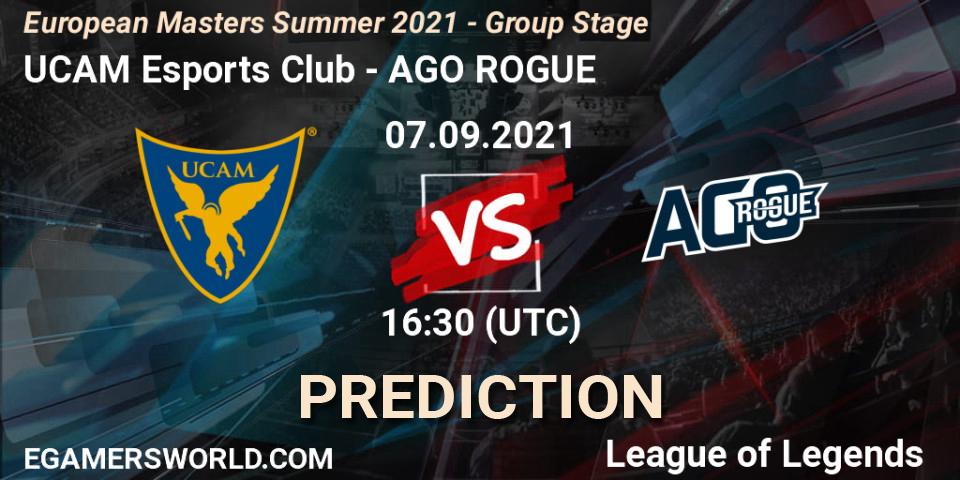 UCAM Esports Club - AGO ROGUE: Maç tahminleri. 07.09.2021 at 16:30, LoL, European Masters Summer 2021 - Group Stage