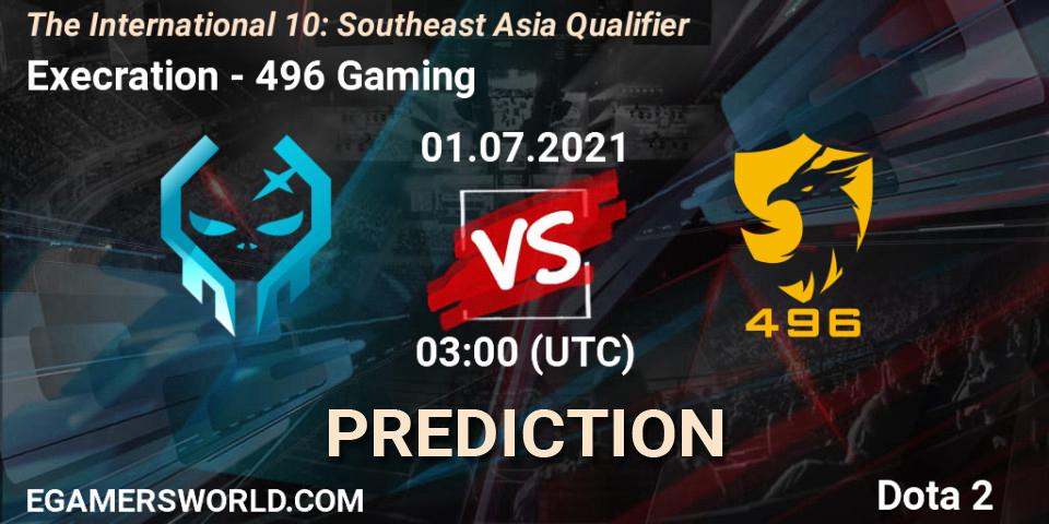 Execration - 496 Gaming: Maç tahminleri. 01.07.2021 at 03:01, Dota 2, The International 10: Southeast Asia Qualifier