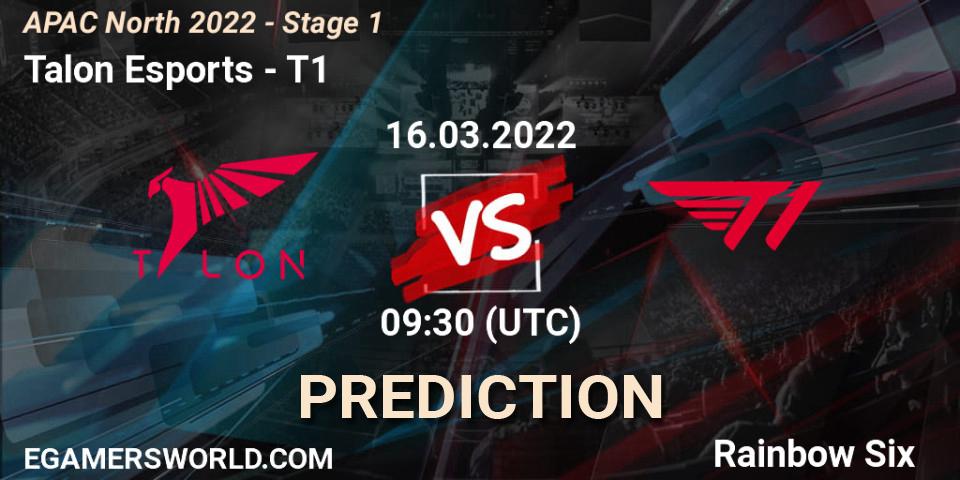 Talon Esports - T1: Maç tahminleri. 16.03.2022 at 09:30, Rainbow Six, APAC North 2022 - Stage 1