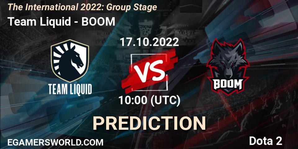 Team Liquid - BOOM: Maç tahminleri. 17.10.2022 at 13:35, Dota 2, The International 2022: Group Stage