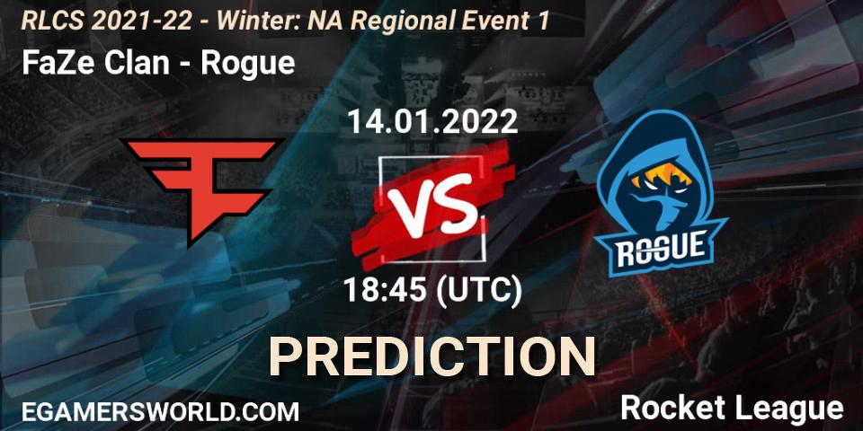 FaZe Clan - Rogue: Maç tahminleri. 14.01.22, Rocket League, RLCS 2021-22 - Winter: NA Regional Event 1