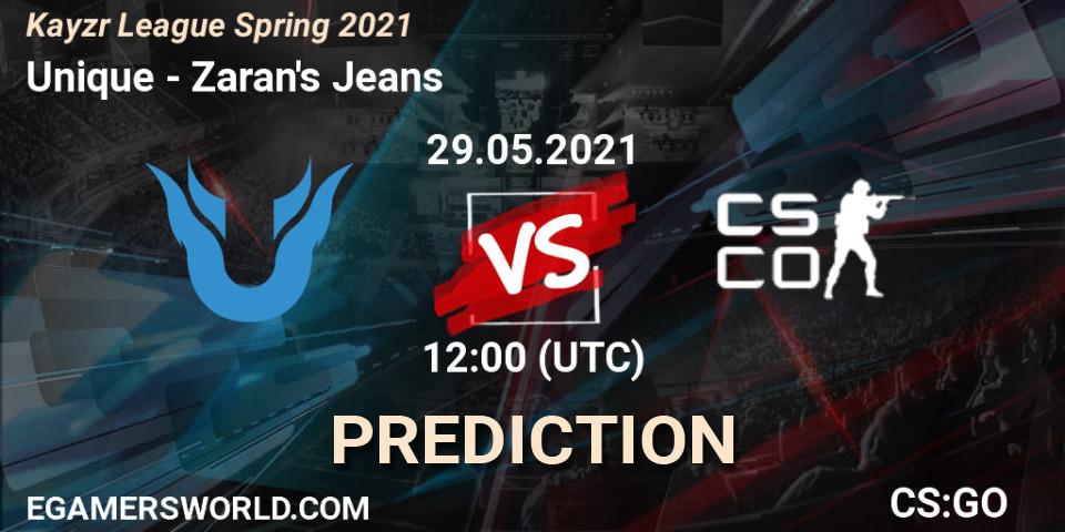 Unique - Zaran's Jeans: Maç tahminleri. 29.05.2021 at 12:00, Counter-Strike (CS2), Kayzr League Spring 2021
