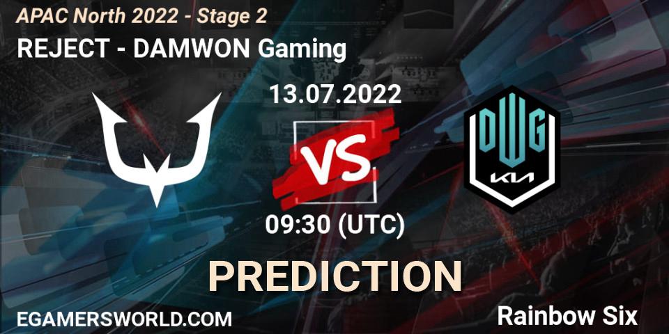 REJECT - DAMWON Gaming: Maç tahminleri. 13.07.2022 at 09:30, Rainbow Six, APAC North 2022 - Stage 2