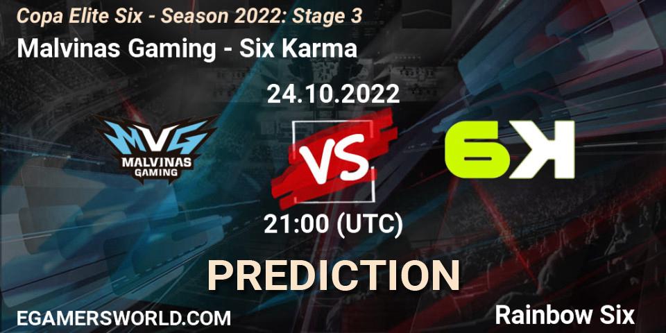 Malvinas Gaming - Six Karma: Maç tahminleri. 24.10.2022 at 21:00, Rainbow Six, Copa Elite Six - Season 2022: Stage 3