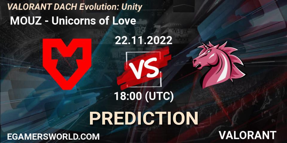  MOUZ - Unicorns of Love: Maç tahminleri. 22.11.2022 at 18:00, VALORANT, VALORANT DACH Evolution: Unity