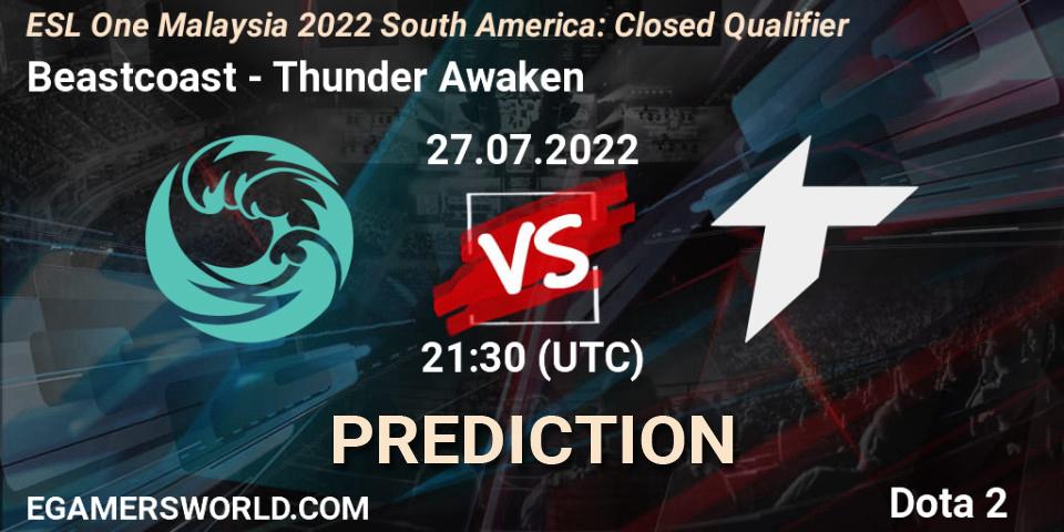 Beastcoast - Thunder Awaken: Maç tahminleri. 27.07.2022 at 21:41, Dota 2, ESL One Malaysia 2022 South America: Closed Qualifier