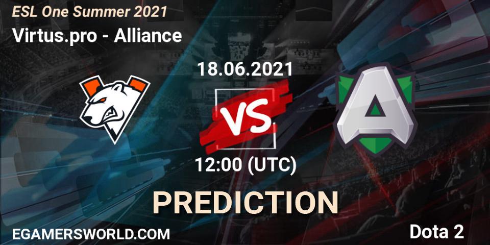 Virtus.pro - Alliance: Maç tahminleri. 18.06.2021 at 11:55, Dota 2, ESL One Summer 2021