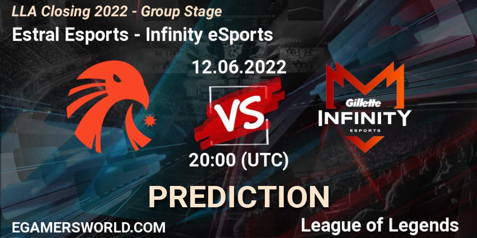 Estral Esports - Infinity eSports: Maç tahminleri. 12.06.22, LoL, LLA Closing 2022 - Group Stage