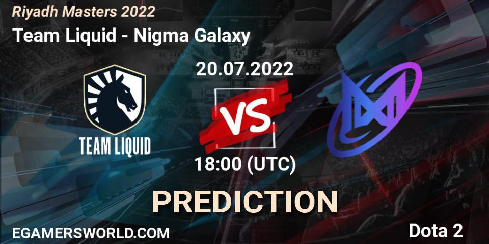 Team Liquid - Nigma Galaxy: Maç tahminleri. 20.07.2022 at 18:00, Dota 2, Riyadh Masters 2022