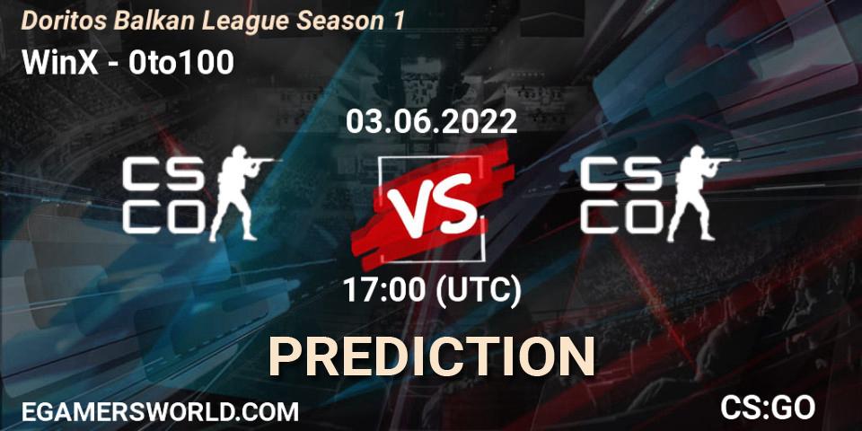 WinX - 0to100: Maç tahminleri. 03.06.2022 at 17:00, Counter-Strike (CS2), Doritos Balkan League Season 1