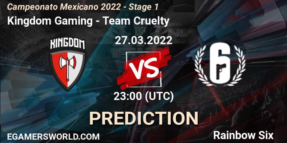 Kingdom Gaming - Team Cruelty: Maç tahminleri. 27.03.2022 at 23:00, Rainbow Six, Campeonato Mexicano 2022 - Stage 1