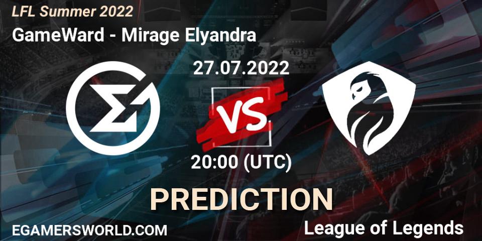 GameWard - Mirage Elyandra: Maç tahminleri. 27.07.2022 at 20:15, LoL, LFL Summer 2022