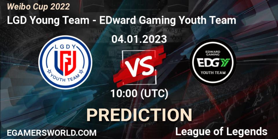 LGD Young Team - EDward Gaming Youth Team: Maç tahminleri. 04.01.2023 at 10:00, LoL, Weibo Cup 2022