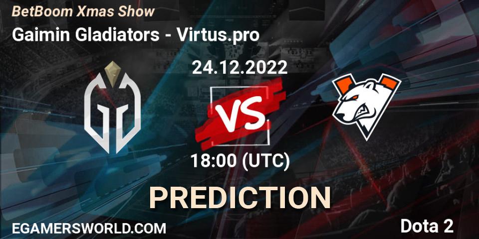 Gaimin Gladiators - Virtus.pro: Maç tahminleri. 24.12.22, Dota 2, BetBoom Xmas Show