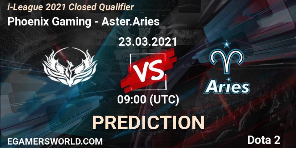 Phoenix Gaming - Aster.Aries: Maç tahminleri. 23.03.2021 at 09:10, Dota 2, i-League 2021 Closed Qualifier