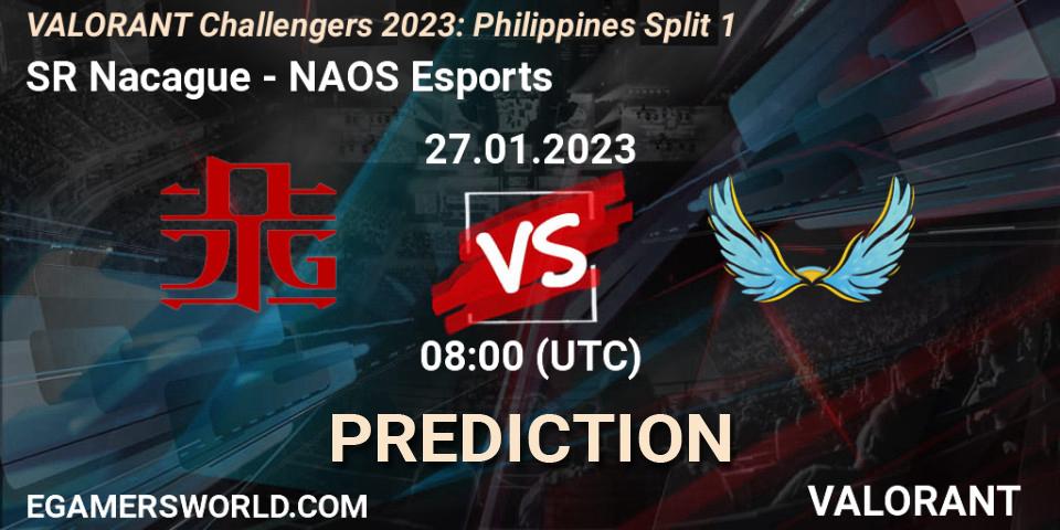 SR Nacague - NAOS Esports: Maç tahminleri. 27.01.2023 at 08:00, VALORANT, VALORANT Challengers 2023: Philippines Split 1