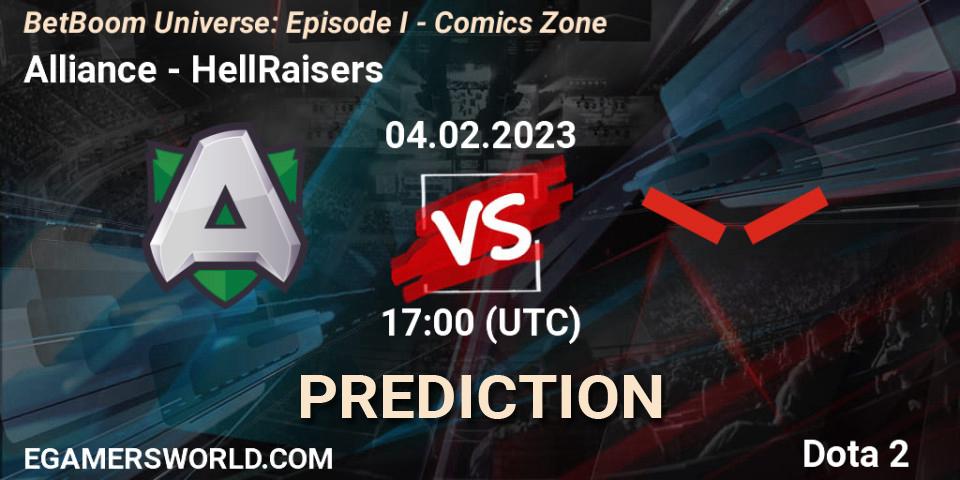 Alliance - HellRaisers: Maç tahminleri. 04.02.23, Dota 2, BetBoom Universe: Episode I - Comics Zone