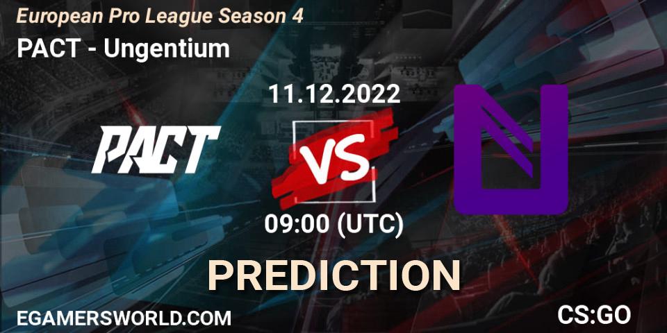PACT - Ungentium: Maç tahminleri. 12.12.2022 at 09:00, Counter-Strike (CS2), European Pro League Season 4