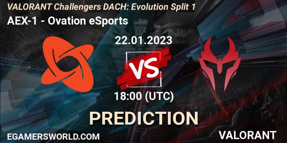 AEX-1 - Ovation eSports: Maç tahminleri. 22.01.2023 at 18:00, VALORANT, VALORANT Challengers 2023 DACH: Evolution Split 1