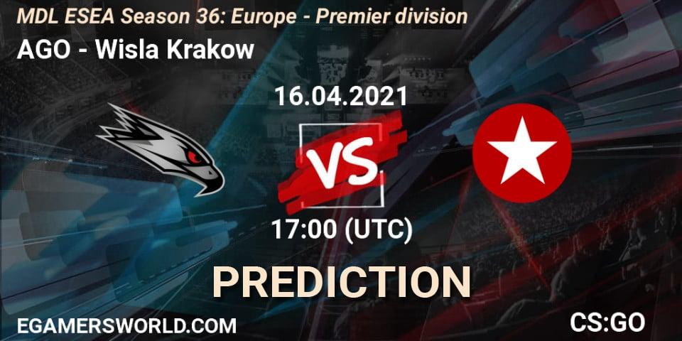 AGO - Wisla Krakow: Maç tahminleri. 16.04.2021 at 17:10, Counter-Strike (CS2), MDL ESEA Season 36: Europe - Premier division