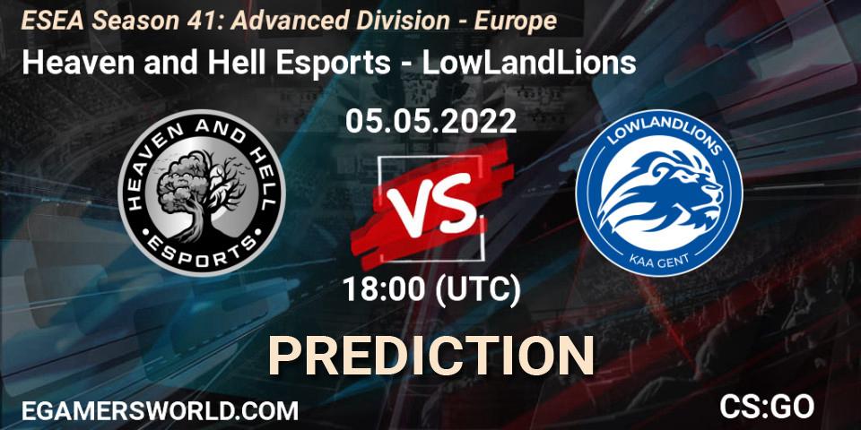 Heaven and Hell Esports - LowLandLions: Maç tahminleri. 05.05.2022 at 18:00, Counter-Strike (CS2), ESEA Season 41: Advanced Division - Europe