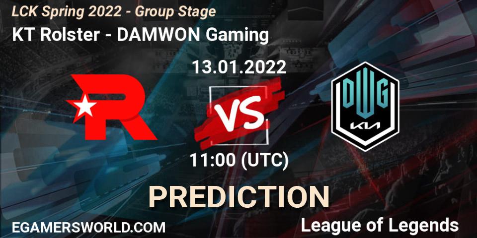 KT Rolster - DAMWON Gaming: Maç tahminleri. 13.01.2022 at 11:45, LoL, LCK Spring 2022 - Group Stage