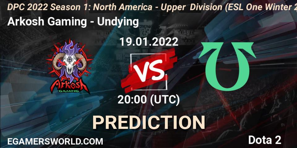 Arkosh Gaming - Undying: Maç tahminleri. 19.01.2022 at 20:20, Dota 2, DPC 2022 Season 1: North America - Upper Division (ESL One Winter 2021)