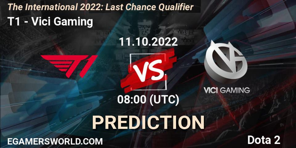 T1 - Vici Gaming: Maç tahminleri. 11.10.22, Dota 2, The International 2022: Last Chance Qualifier