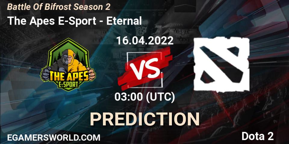 The Apes E-Sport - Eternal: Maç tahminleri. 16.04.2022 at 05:03, Dota 2, Battle Of Bifrost Season 2