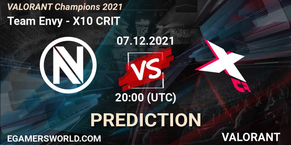 Team Envy - X10 CRIT: Maç tahminleri. 07.12.2021 at 21:00, VALORANT, VALORANT Champions 2021