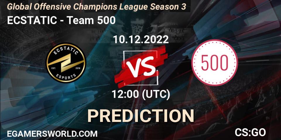 ECSTATIC - Team 500: Maç tahminleri. 10.12.22, CS2 (CS:GO), Global Offensive Champions League Season 3