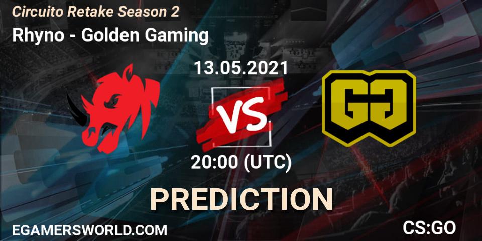 Rhyno - Golden Gaming: Maç tahminleri. 13.05.2021 at 20:00, Counter-Strike (CS2), Circuito Retake Season 2
