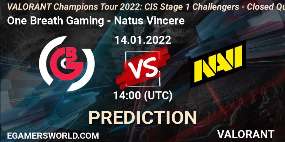One Breath Gaming - Natus Vincere: Maç tahminleri. 14.01.2022 at 14:00, VALORANT, VCT 2022: CIS Stage 1 Challengers - Closed Qualifier 1