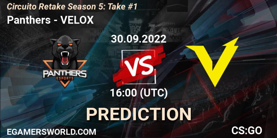 Panthers - VELOX: Maç tahminleri. 30.09.2022 at 16:00, Counter-Strike (CS2), Circuito Retake Season 5: Take #1