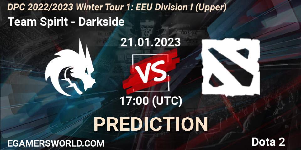 Team Spirit - Darkside: Maç tahminleri. 21.01.23, Dota 2, DPC 2022/2023 Winter Tour 1: EEU Division I (Upper)
