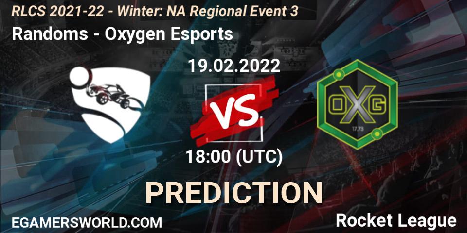 Randoms - Oxygen Esports: Maç tahminleri. 19.02.2022 at 18:00, Rocket League, RLCS 2021-22 - Winter: NA Regional Event 3