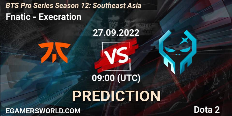 Fnatic - Execration: Maç tahminleri. 28.09.22, Dota 2, BTS Pro Series Season 12: Southeast Asia