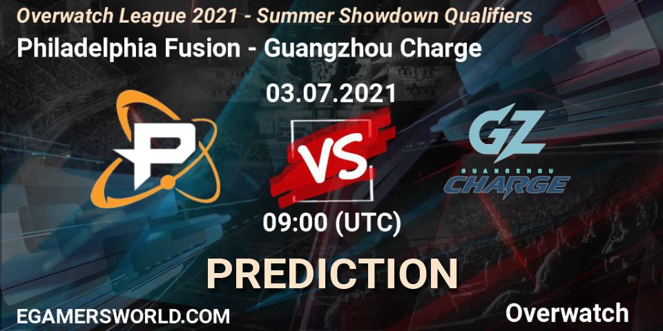 Philadelphia Fusion - Guangzhou Charge: Maç tahminleri. 03.07.2021 at 09:00, Overwatch, Overwatch League 2021 - Summer Showdown Qualifiers