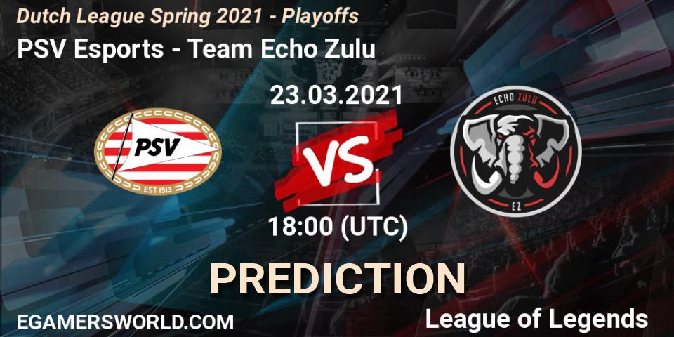 PSV Esports - Team Echo Zulu: Maç tahminleri. 23.03.2021 at 18:00, LoL, Dutch League Spring 2021 - Playoffs