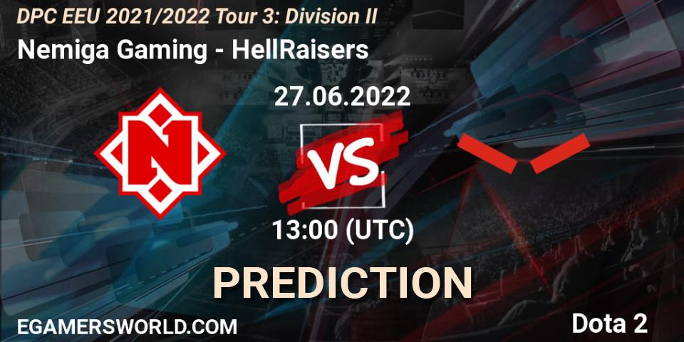 Nemiga Gaming - HellRaisers: Maç tahminleri. 27.06.2022 at 13:40, Dota 2, DPC EEU 2021/2022 Tour 3: Division II