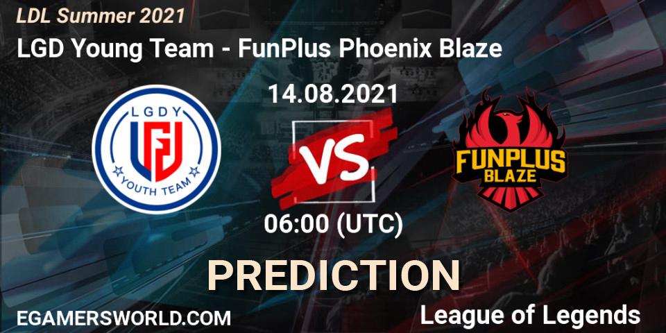LGD Young Team - FunPlus Phoenix Blaze: Maç tahminleri. 14.08.2021 at 07:00, LoL, LDL Summer 2021