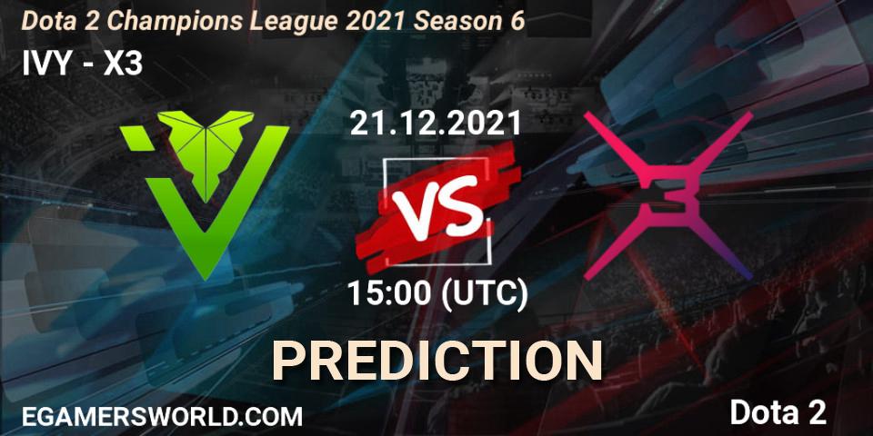 IVY - X3: Maç tahminleri. 21.12.2021 at 15:01, Dota 2, Dota 2 Champions League 2021 Season 6