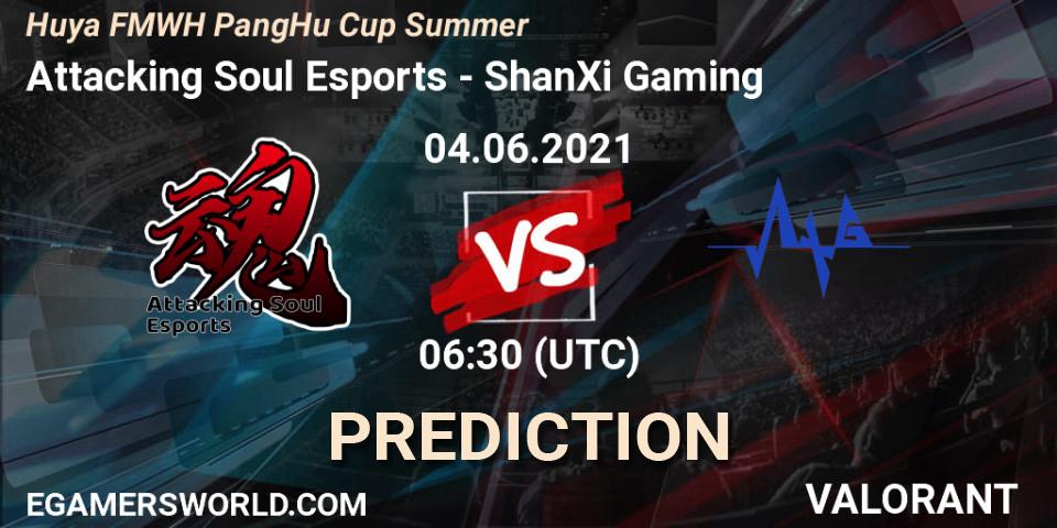 Attacking Soul Esports - ShanXi Gaming: Maç tahminleri. 04.06.2021 at 06:30, VALORANT, Huya FMWH PangHu Cup Summer