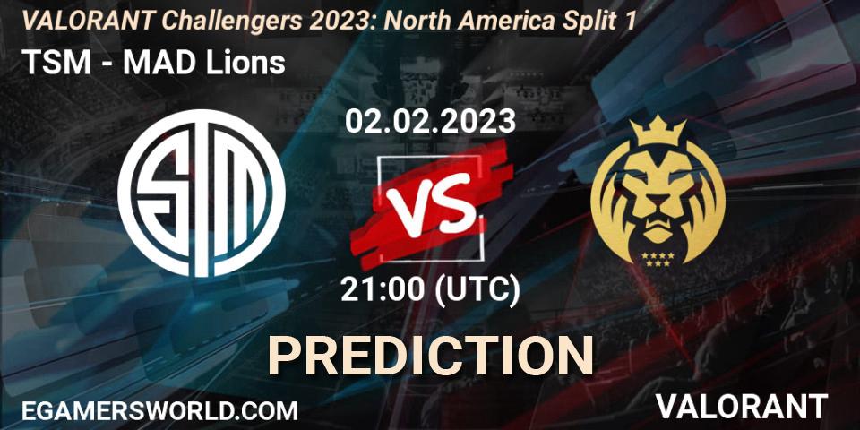TSM - MAD Lions: Maç tahminleri. 02.02.23, VALORANT, VALORANT Challengers 2023: North America Split 1