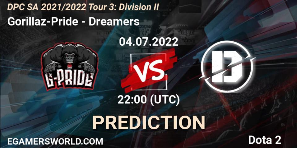 Gorillaz-Pride - Dreamers: Maç tahminleri. 04.07.22, Dota 2, DPC SA 2021/2022 Tour 3: Division II