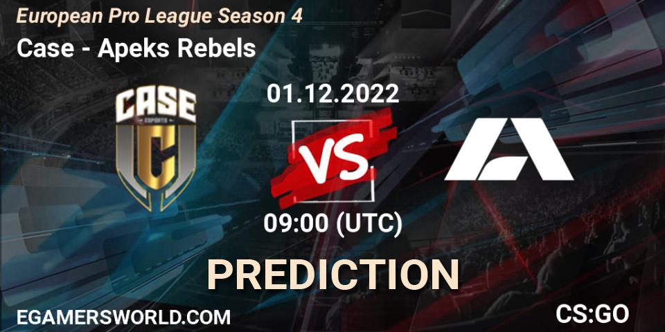 Case - Apeks Rebels: Maç tahminleri. 01.12.22, CS2 (CS:GO), European Pro League Season 4