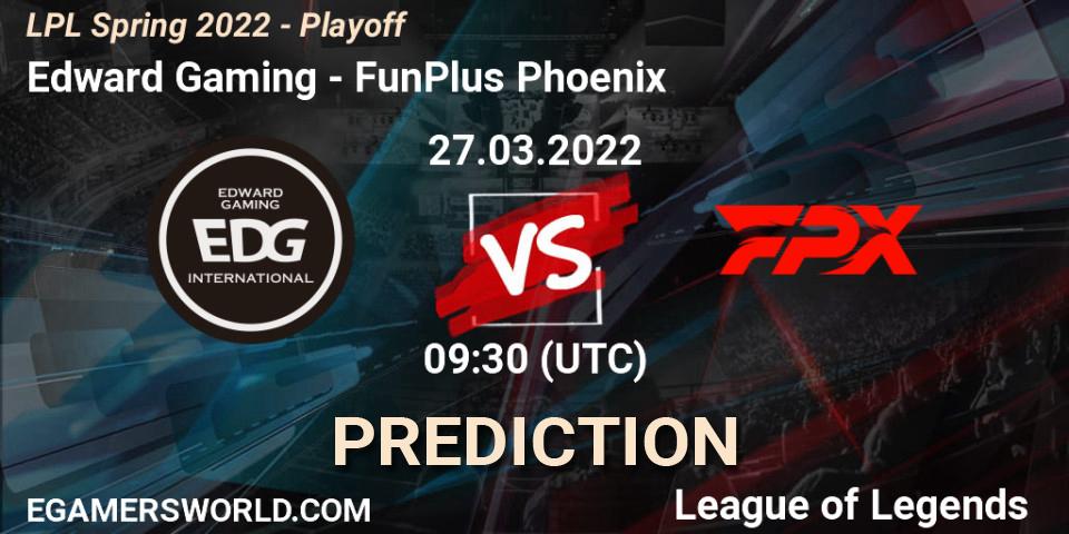 Edward Gaming - FunPlus Phoenix: Maç tahminleri. 27.03.2022 at 08:45, LoL, LPL Spring 2022 - Playoff