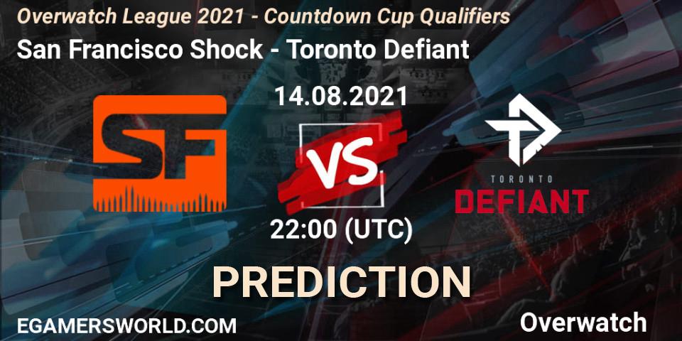 San Francisco Shock - Toronto Defiant: Maç tahminleri. 14.08.2021 at 22:00, Overwatch, Overwatch League 2021 - Countdown Cup Qualifiers